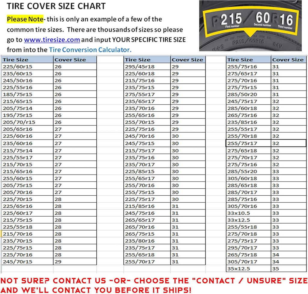 Black 32 Inch Pack of 2 Spare Tire Cover E13406