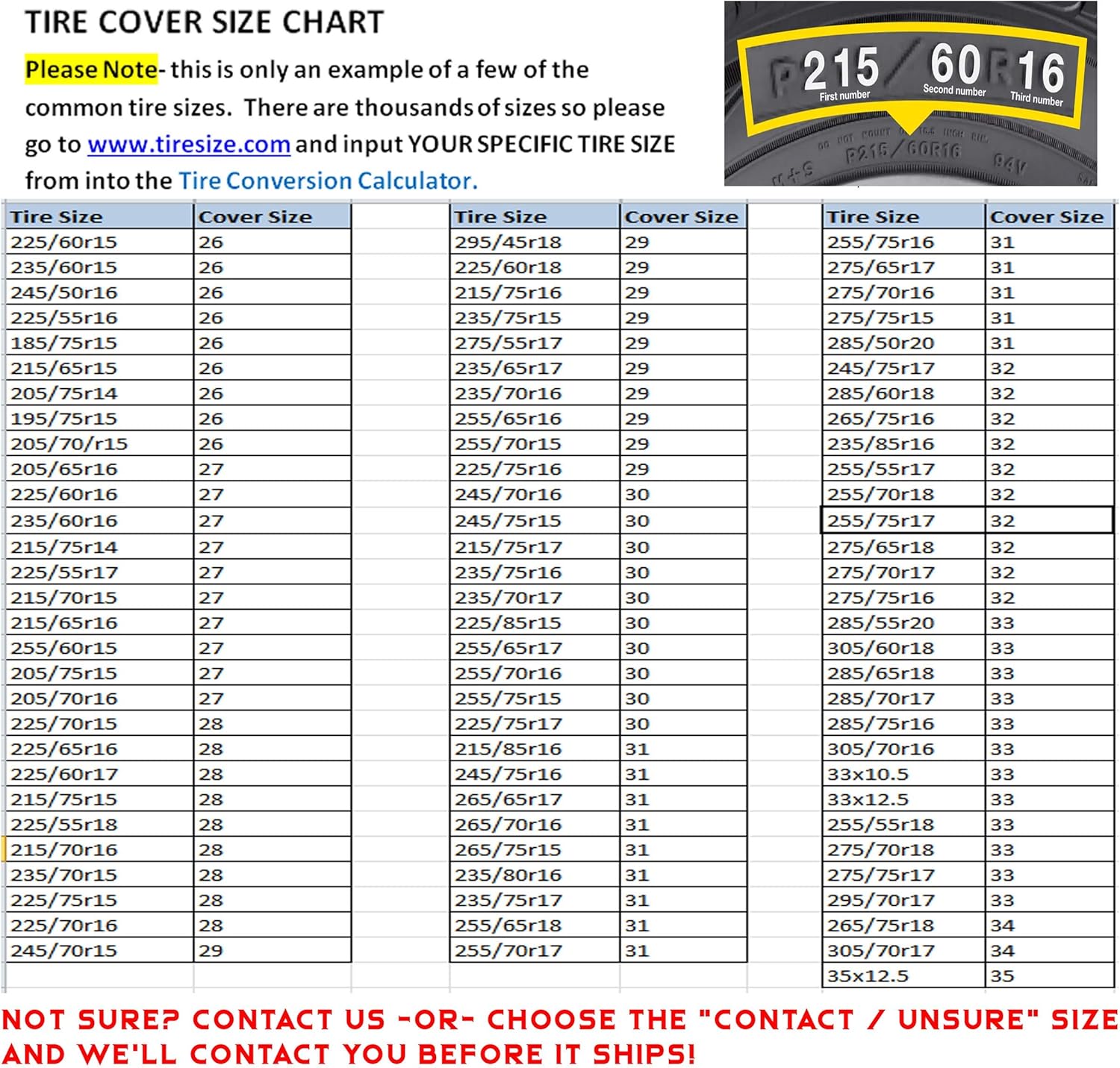 Black 32 Inch Pack of 2 Spare Tire Cover E13406