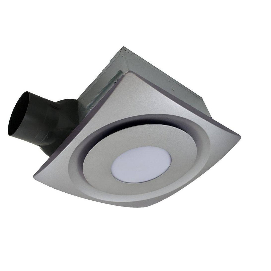 Satin Nickel Bathroom Fan with Light and Sensor Y35282