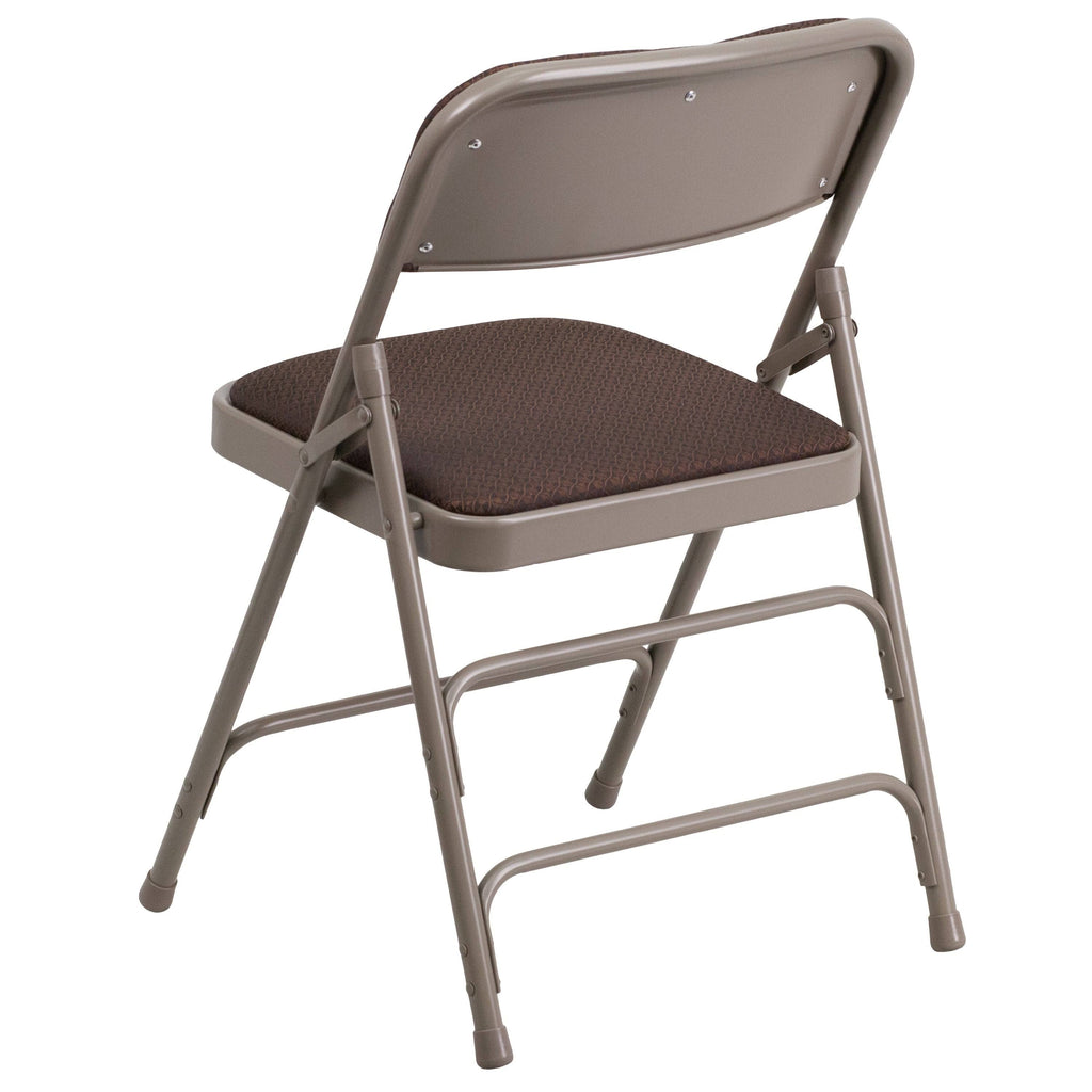 2 Pack Fabric Metal Folding Chair - Brown Patterned Y3875