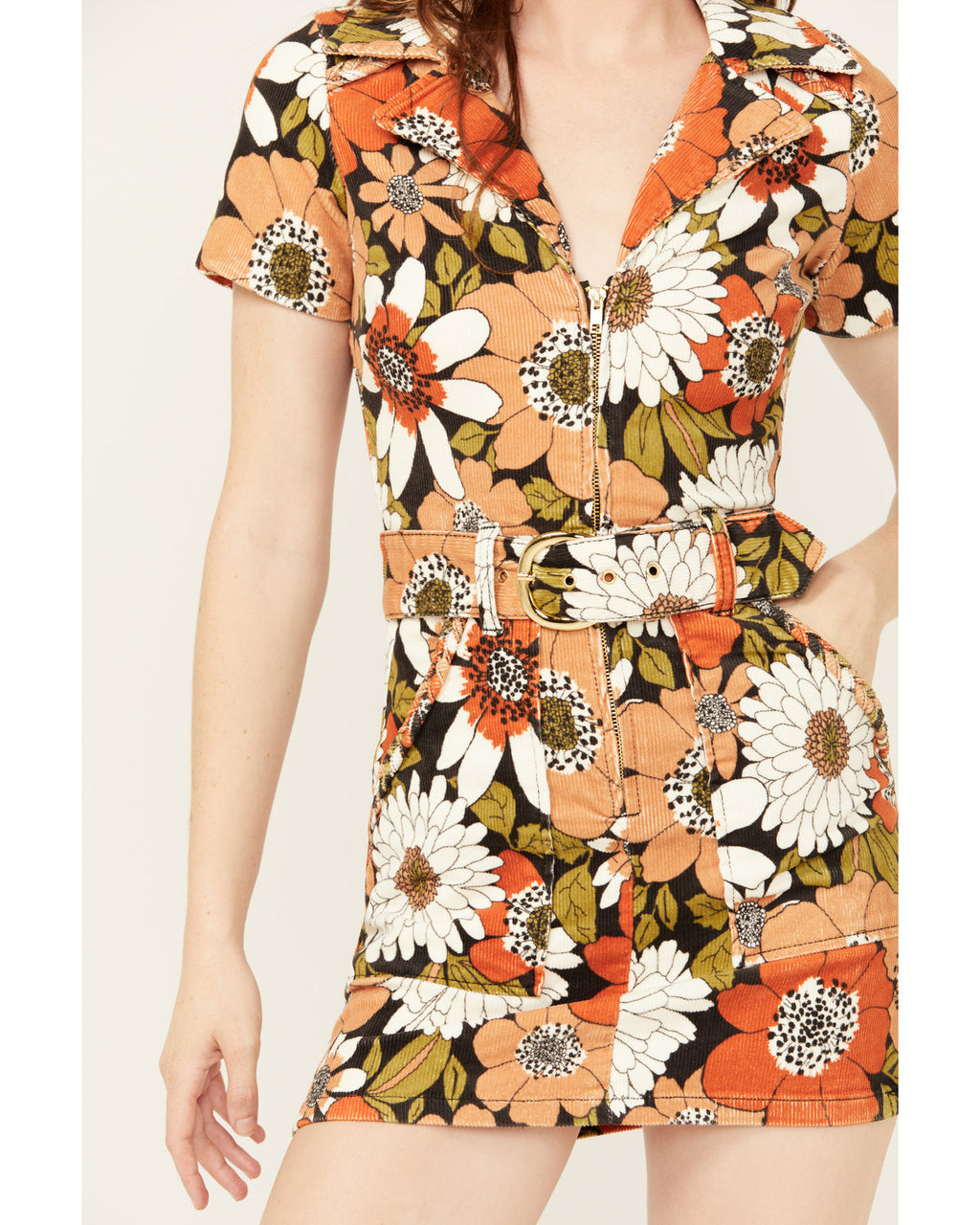 Floral Corduroy Print Dress C173997
