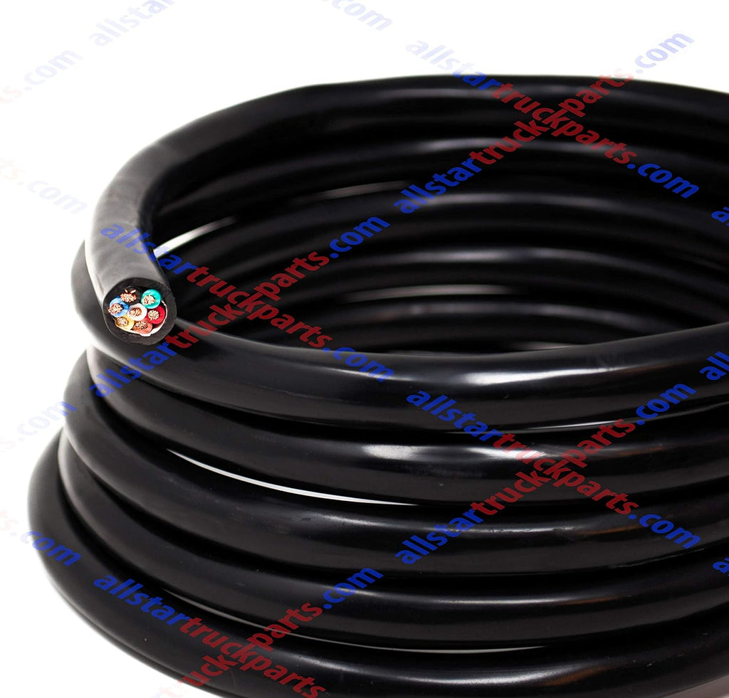 Heavy Duty 14 Gauge 7 Way Conductor Wire RV Trailer Cable Cord Insulated Copper (50 FT ROLL) I223532