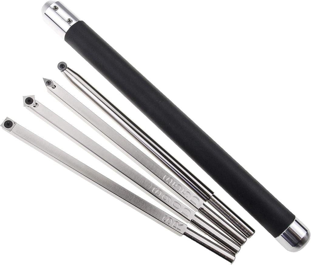 4 Pc Carbide Wood Turning Tools with Interchangeable Handle J55272