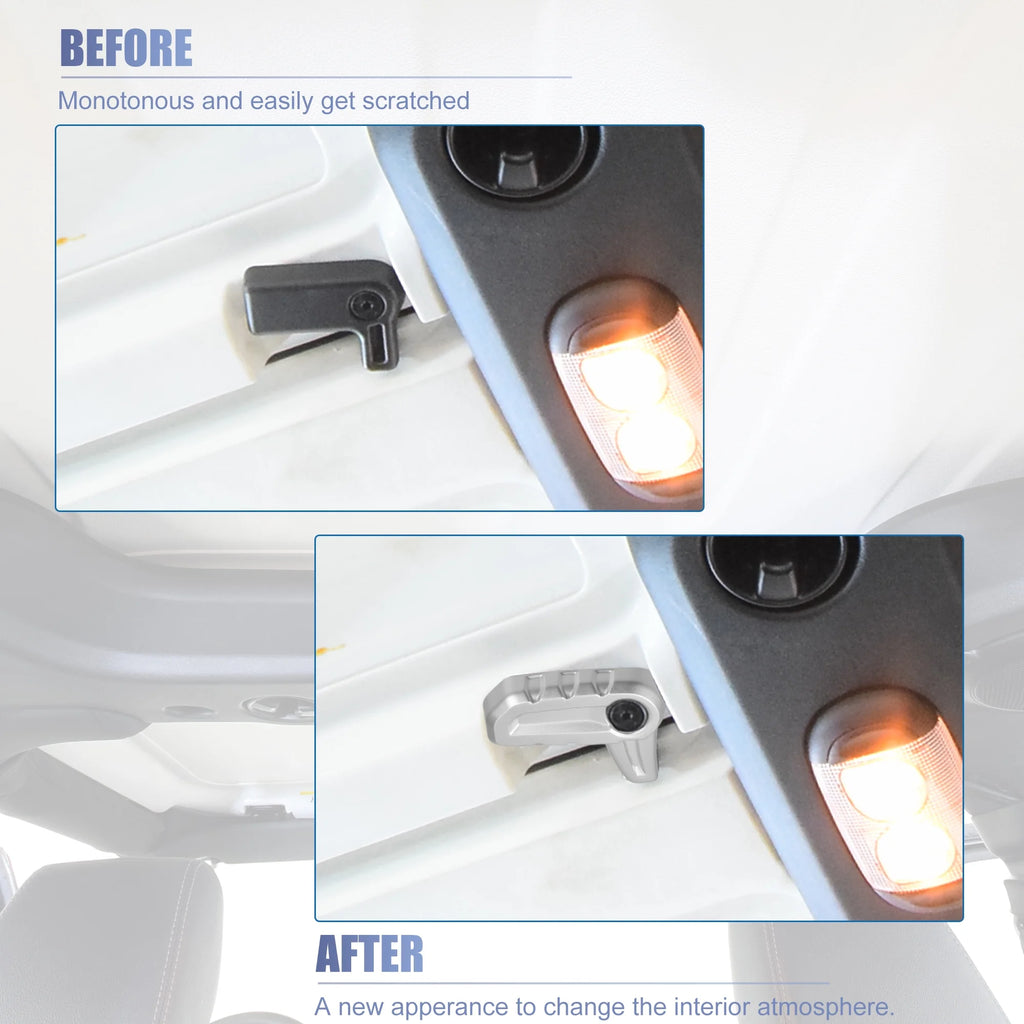 6pcs Hardtop Roof Removal Switch Handle Cover for Jeep Wrangler JL JLU Silver Tone F23002
