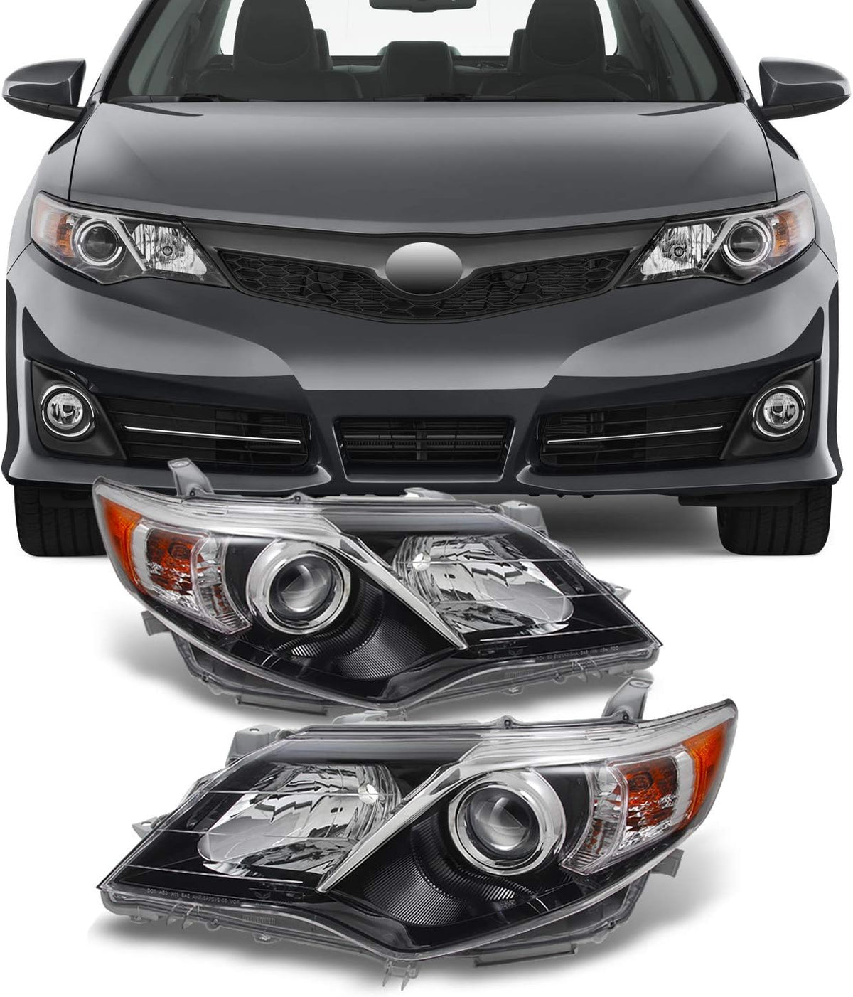 Black Projector Headlights Lamp Driver Left Passenger Right U942209