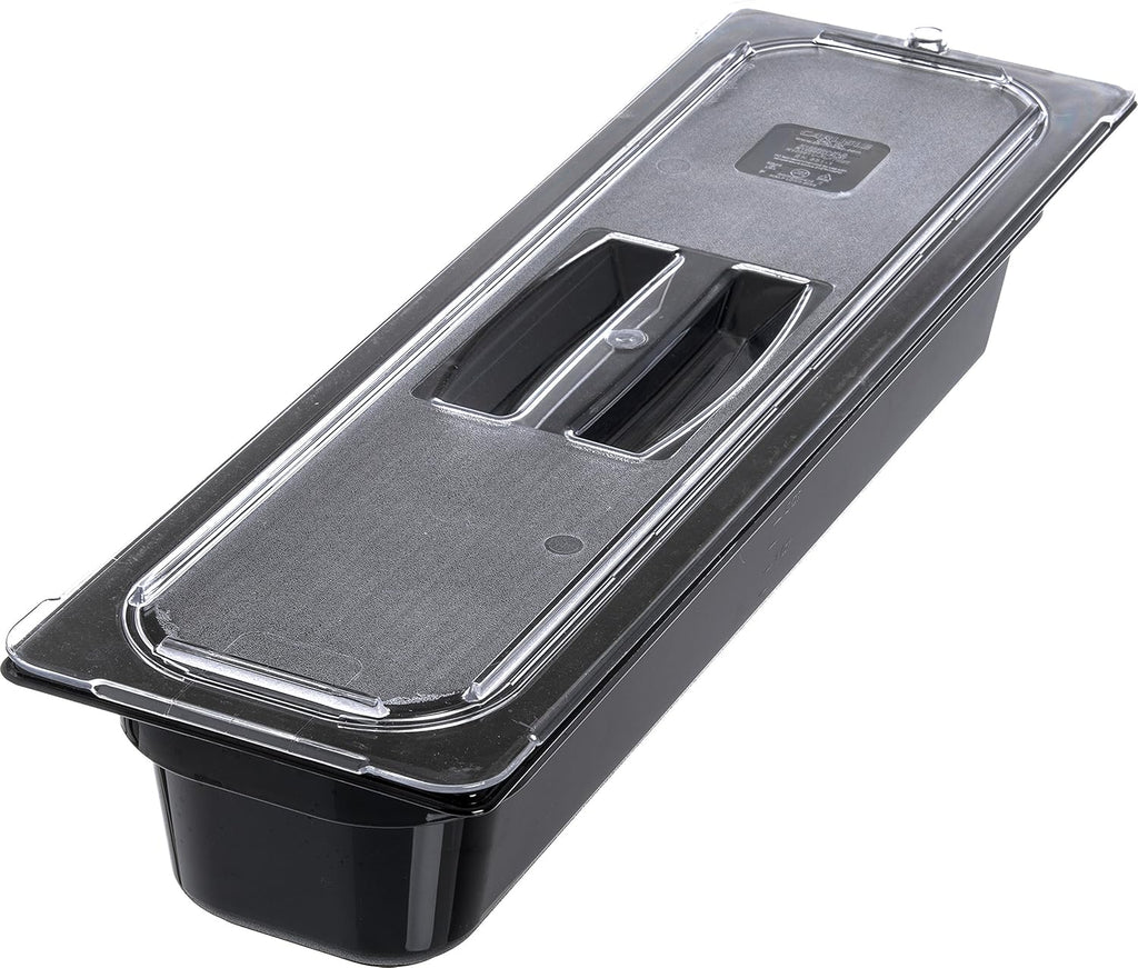Polycarbonate Half-Size Long Food Pan, 5.1 qt, Black (Case of 6) W2543