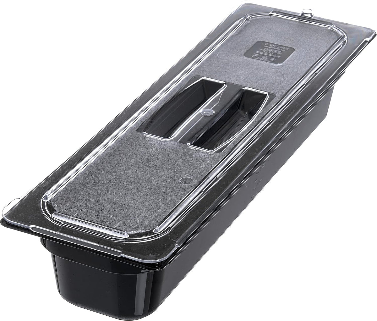 Polycarbonate Half-Size Long Food Pan, 5.1 qt, Black (Case of 6) W2543