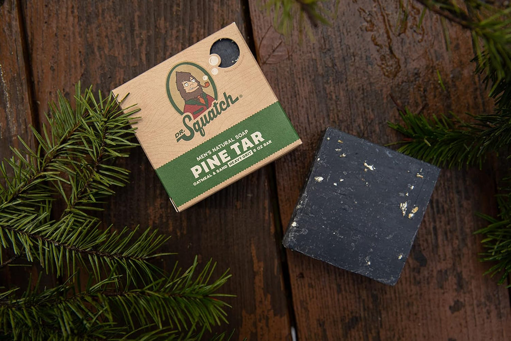 Men's Natural Bar Soap Pine Tar Bar Soap and Pine Tar Hair Care Shampoo and Conditioner Pack of 2 N832148