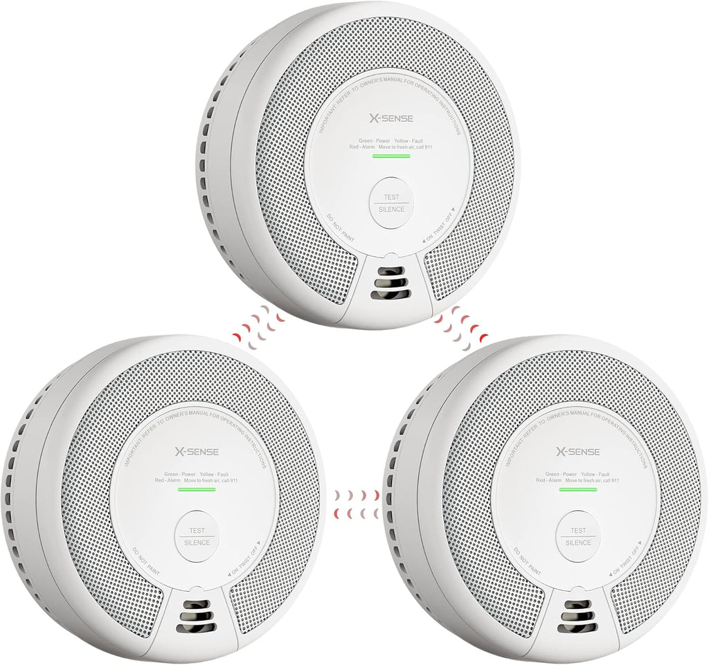 Wireless Interconnected Smoke and Carbon Monoxide Detector, 10-Year Battery, Pack of 3 S13551