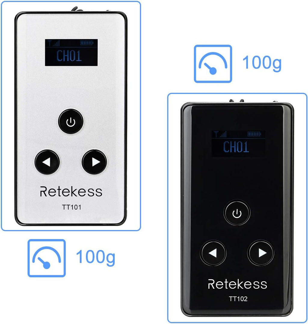 Wireless Tour Guide System with Mute, Multichannel Transmitter and Receivers J83739