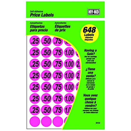 Label Price 3/4in Pink (Case of 10) W3026