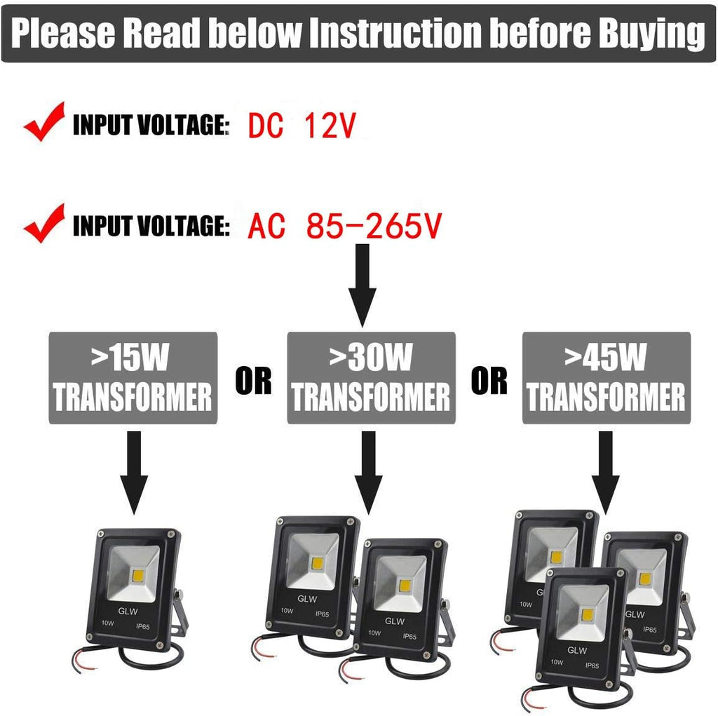 3000K Warm White 10W Outdoor Spotlights [8 Pack] U588
