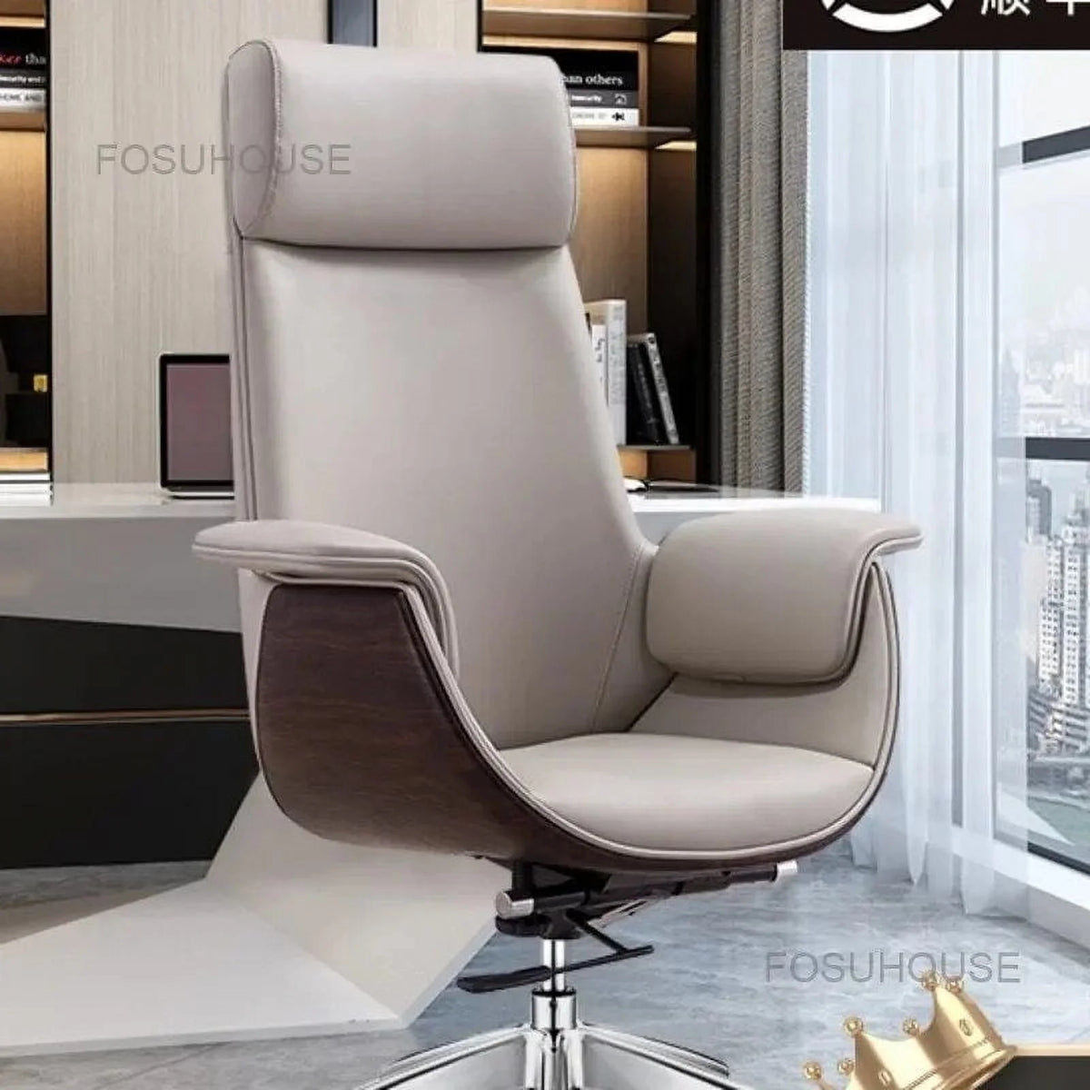 Leather Office Chair Swivel Lifting V786603