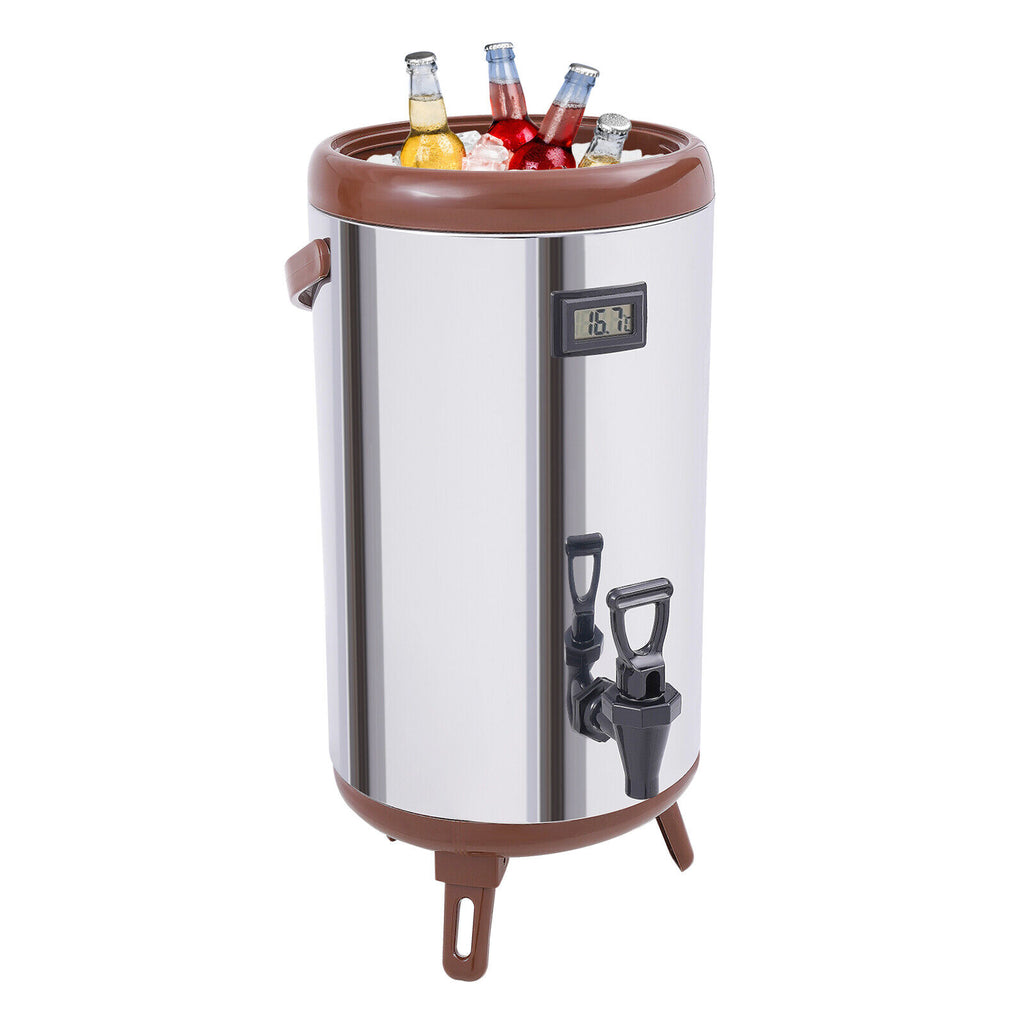 12L Stainless Steel Insulated Beverage Dispenser with Spigot E563334