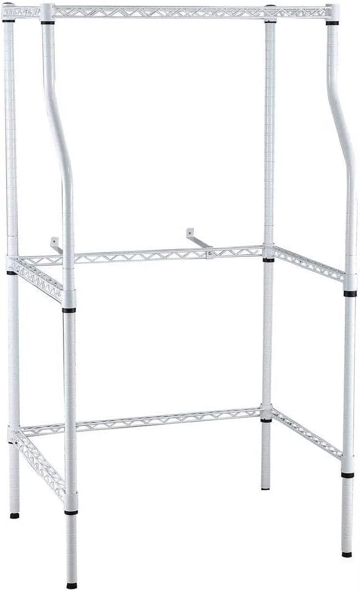 Laundry Sand, Space-Saving Washer-And-Dryer Rack, 23.6" D X 29.5" W X 53.1" H, White O1720