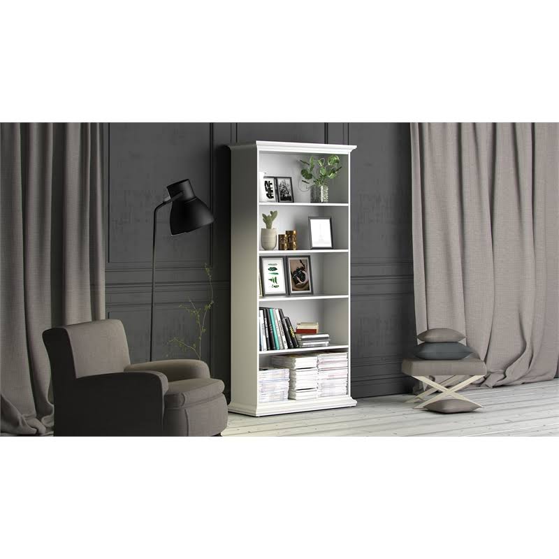 White 5 Shelf Bookcase T822
