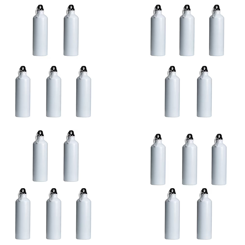 20pcs 750ml Aluminum Water Bottles with Carabiner Hook R3392