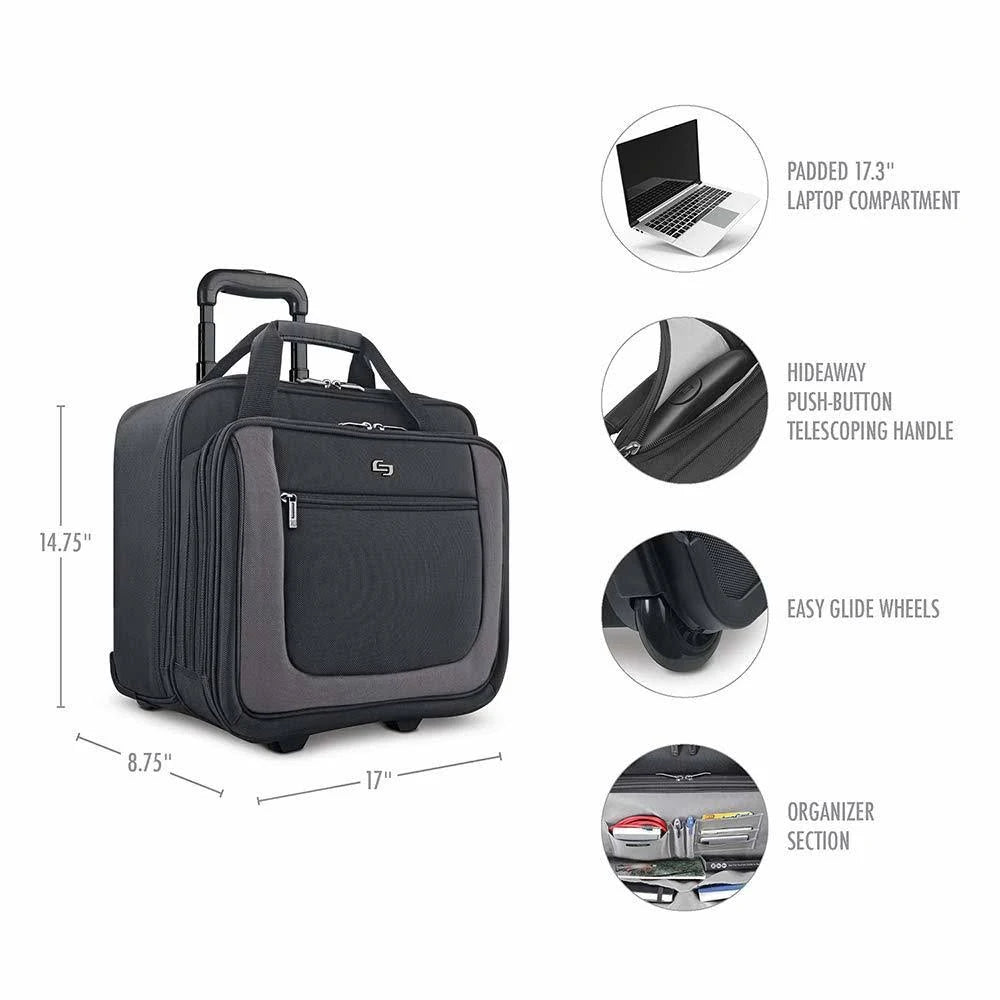 Black/Grey 17.3 inch Rolling Laptop Bag M99617
