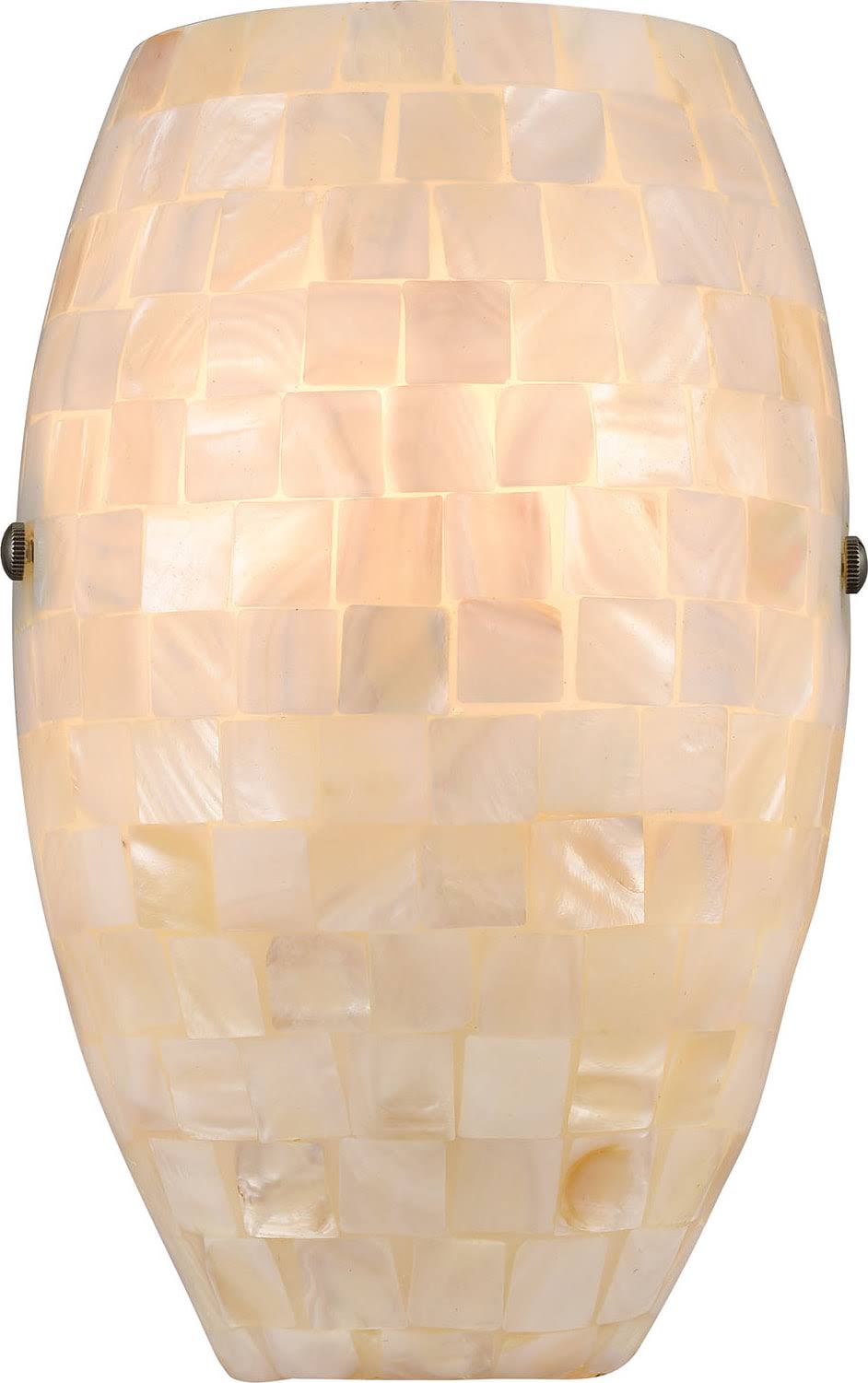 Satin Nickel 1-Light Sconce with Glass/Capiz Shells L595