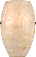 Satin Nickel 1-Light Sconce with Glass/Capiz Shells L595