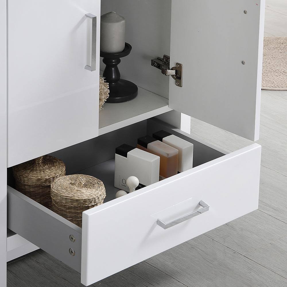 Glossy White Free Standing Bathroom Cabinet with Integrated Sink K8032