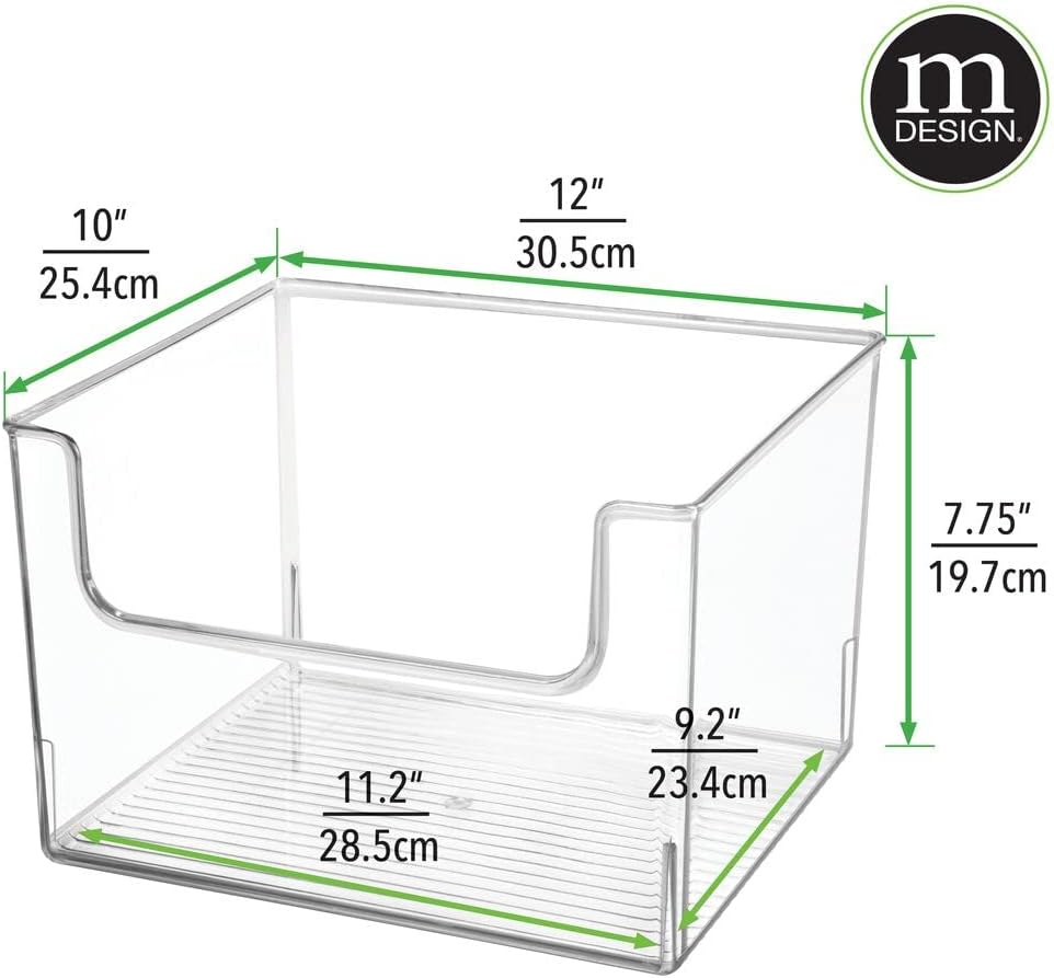 Clear 8 Pack Plastic Storage Organizer Bin Basket R57459