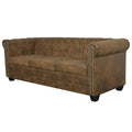 Faux Leather Rolled Arm Chesterfield Sofa X287
