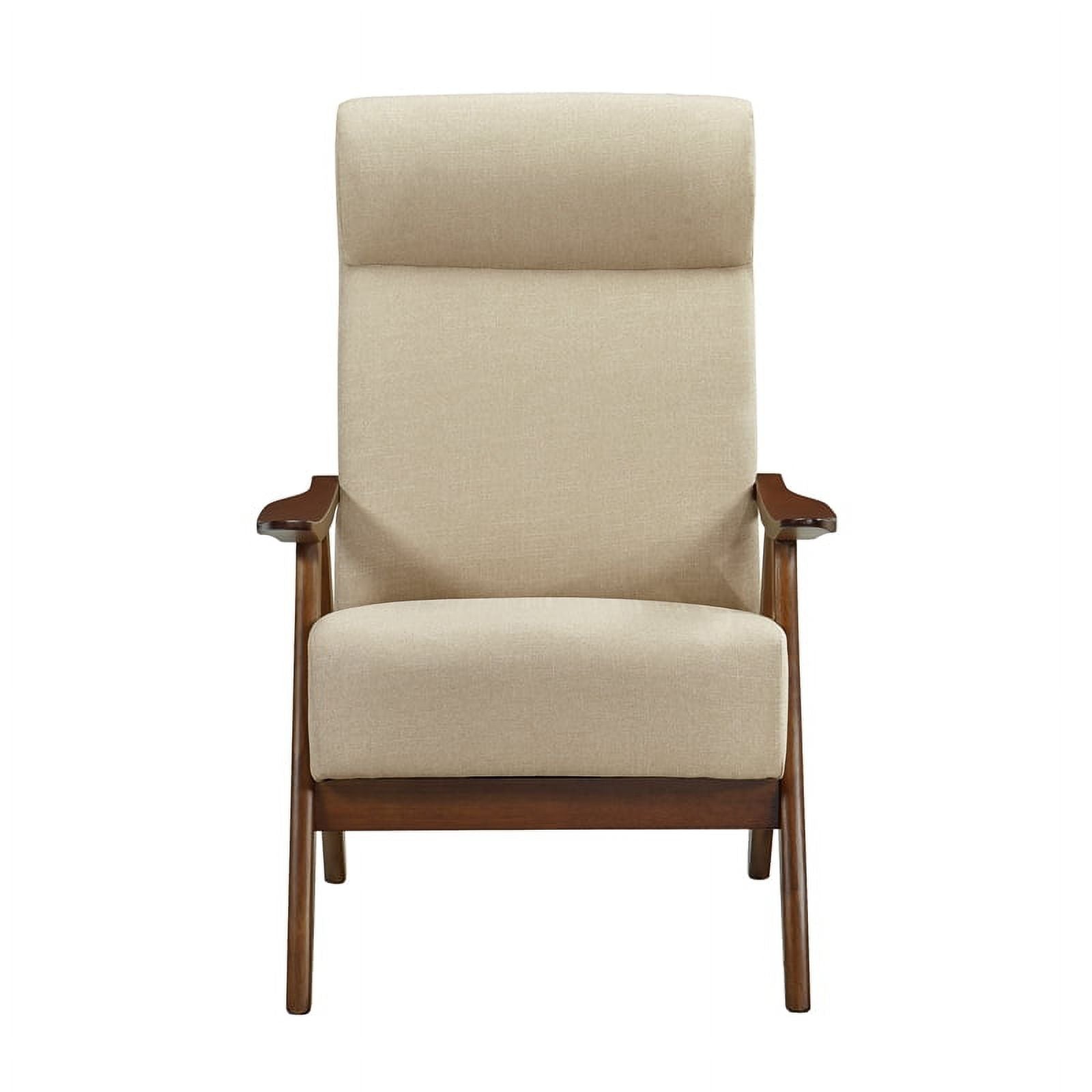 Brown Solid Wood and Fabric Accent Chair F17350