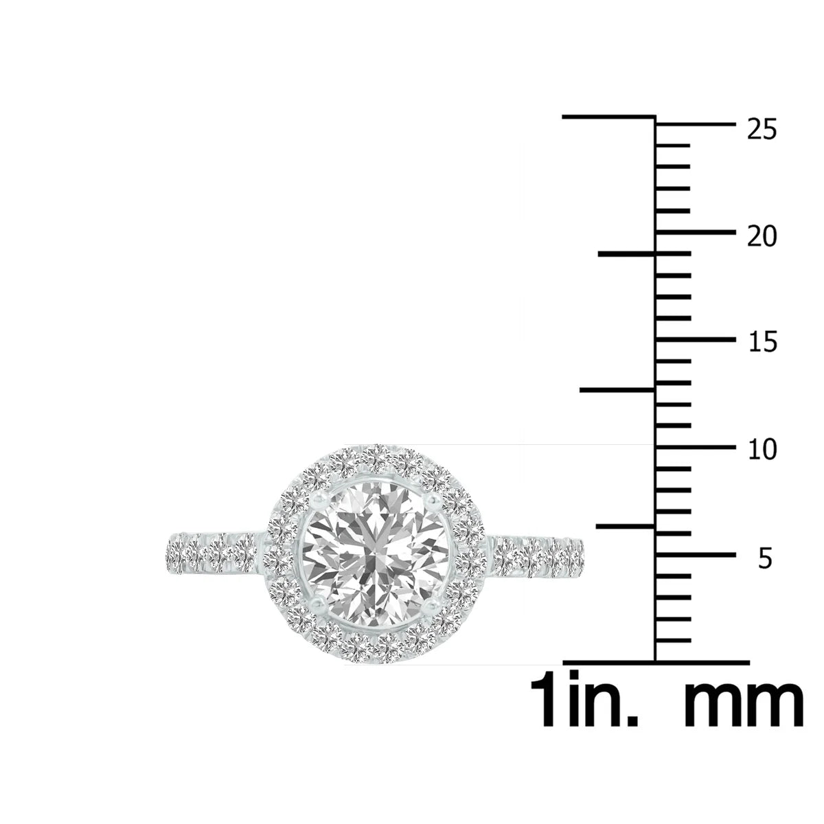 14K White Gold Lab Grown Diamond Engagement Ring E453149