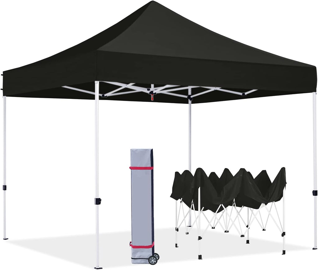 10x10 Black Heavy Duty Commercial Instant Pop Up Canopy Tent with Roller Bag L2205
