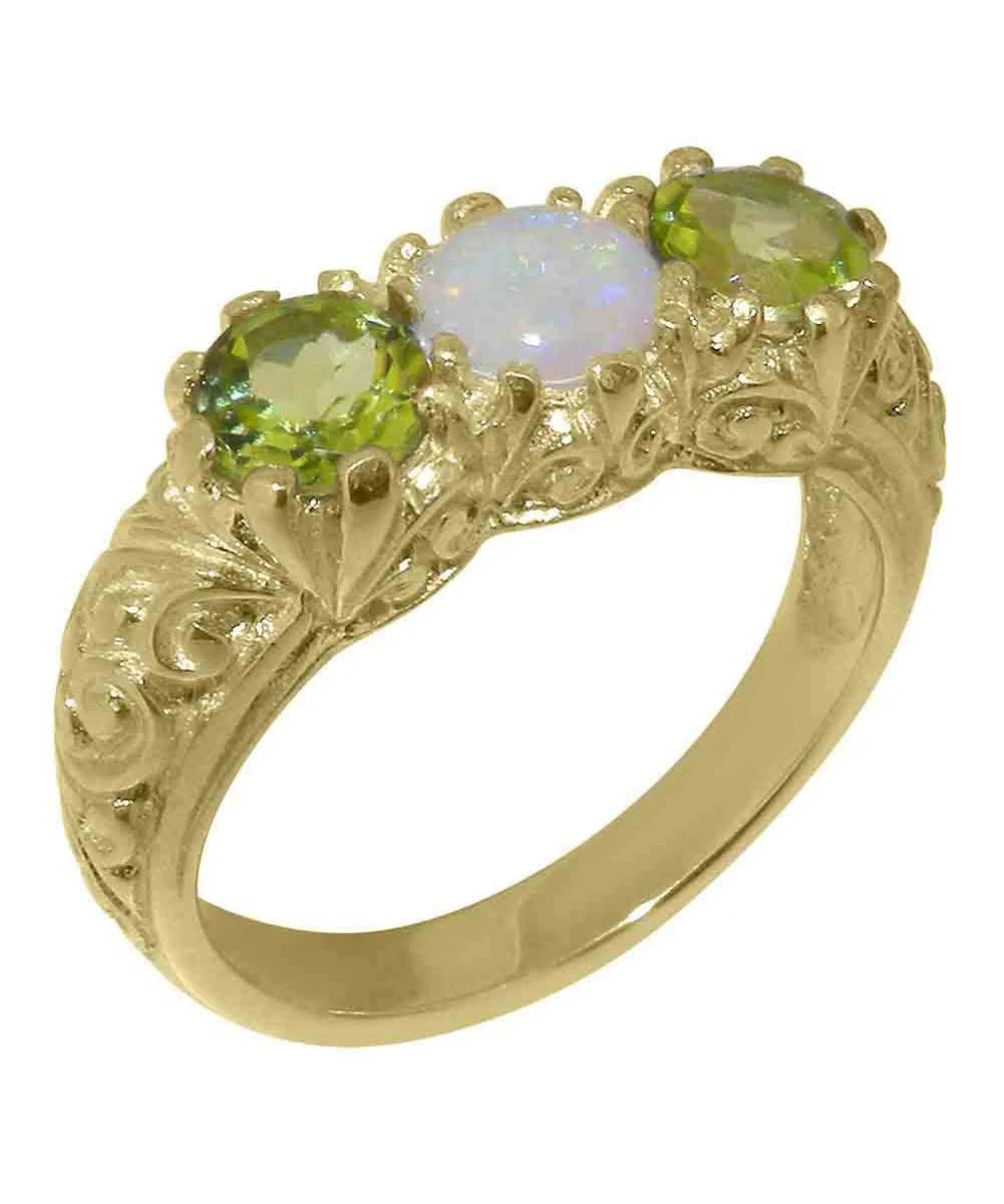 14k Yellow Gold Opal & Peridot Ring I423183