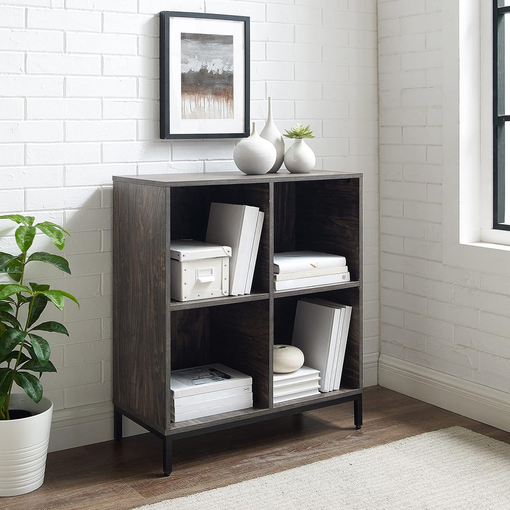 Brown Ash Record Storage Cube Bookcase B349242