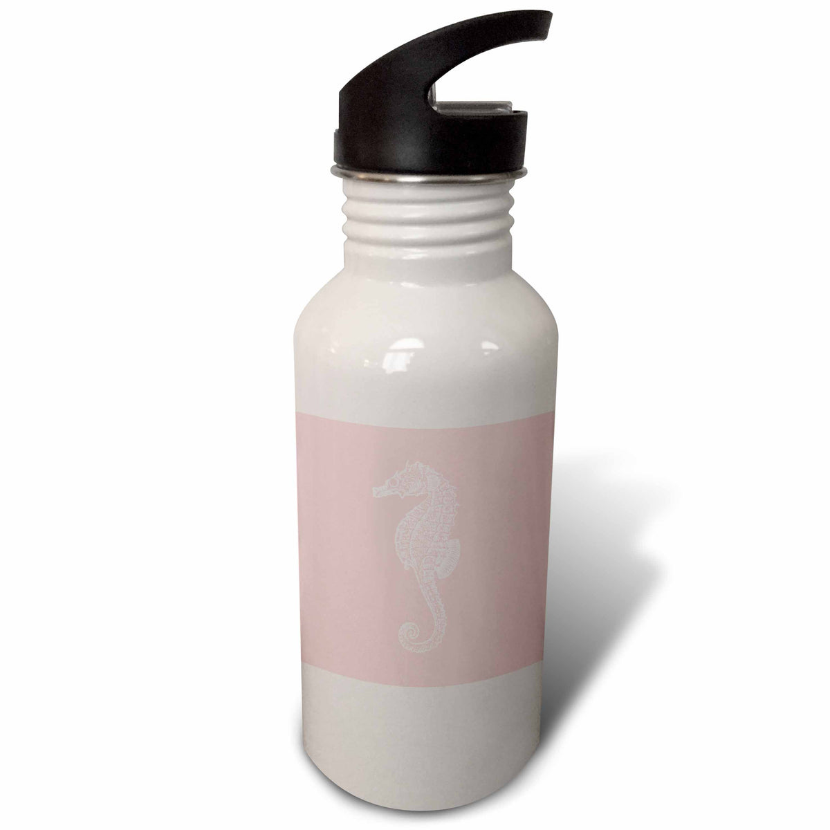 Coral pink Seahorse print 21 oz Sports Water Bottle R34061