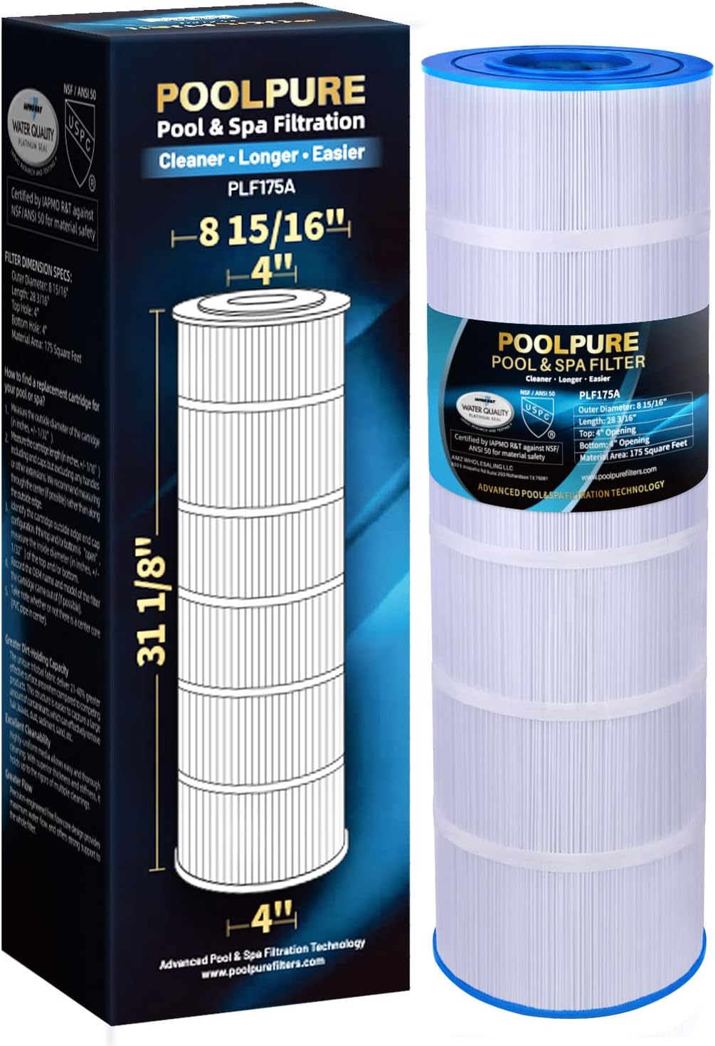 Pool Filter Cartridge 175 sq.ft Pack of 2 B185