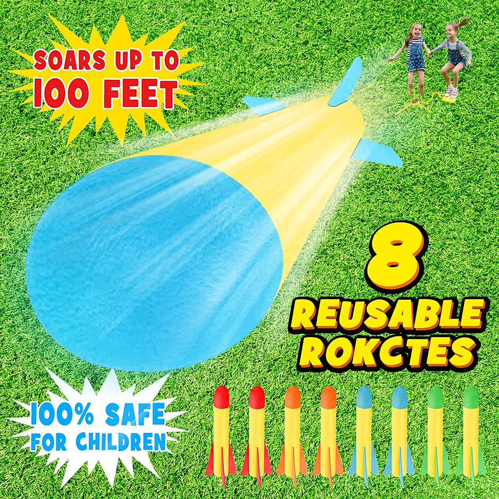 Terra Toy Rocket Launcher, 2 Launchers & 8 Foam Rockets, Outdoor Toy E499320