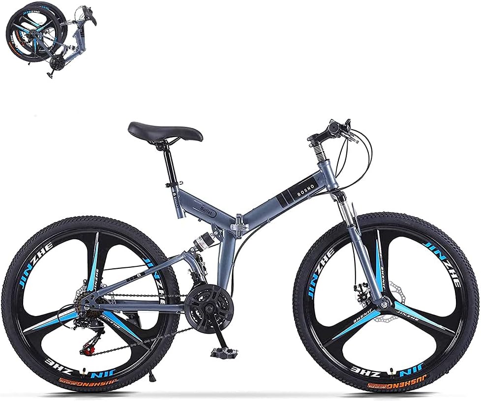 Mens 26 Inch Wheels Mountain Bike with High Carbon Steel Frame, 21-Speed, Disc Brakes W1837