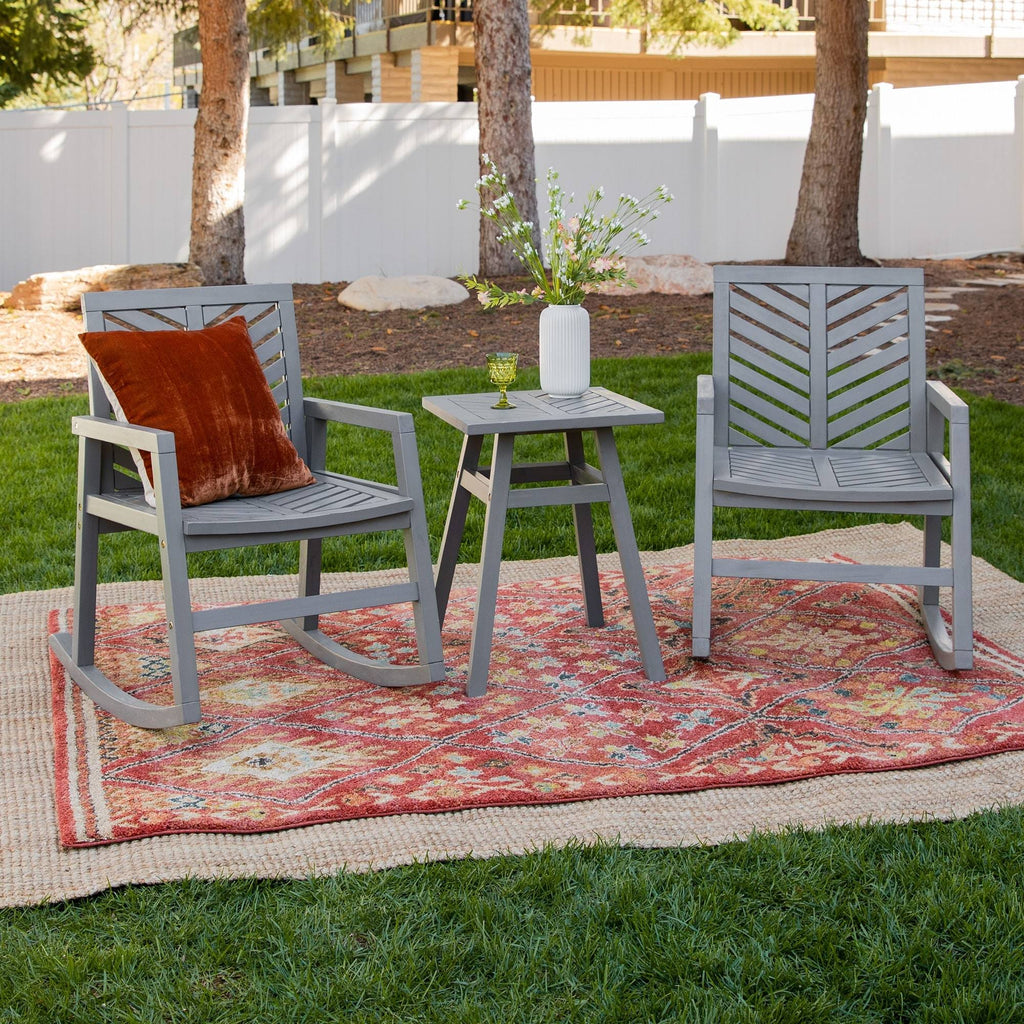 3-Piece Acacia Chevron Dining Set V27898