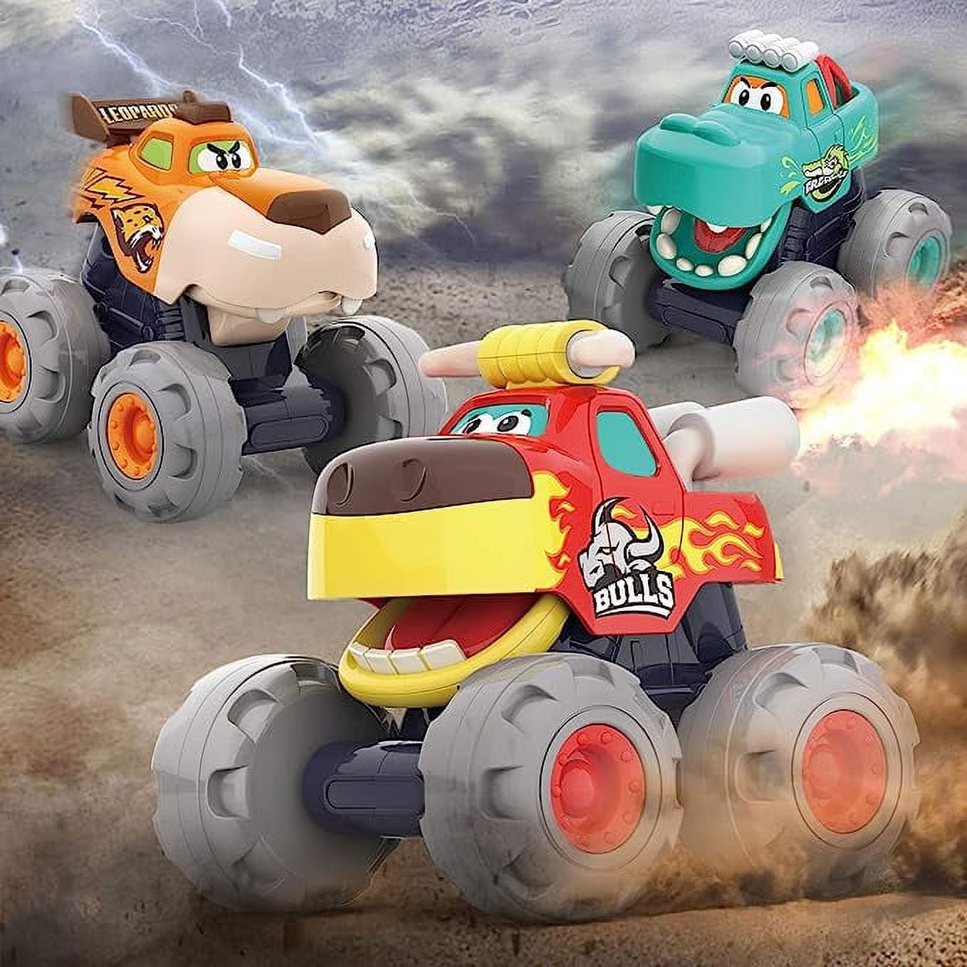 3 Pack Friction Powered Animal Toy Cars D44479