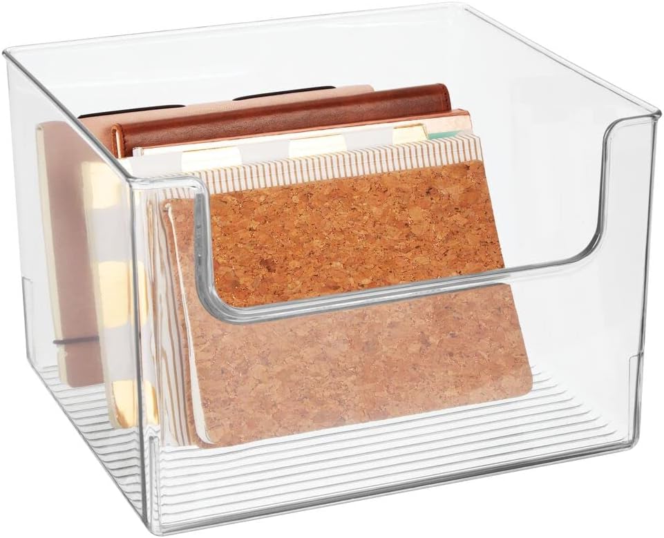 Clear 8 Pack Plastic Storage Organizer Bin Basket R57459