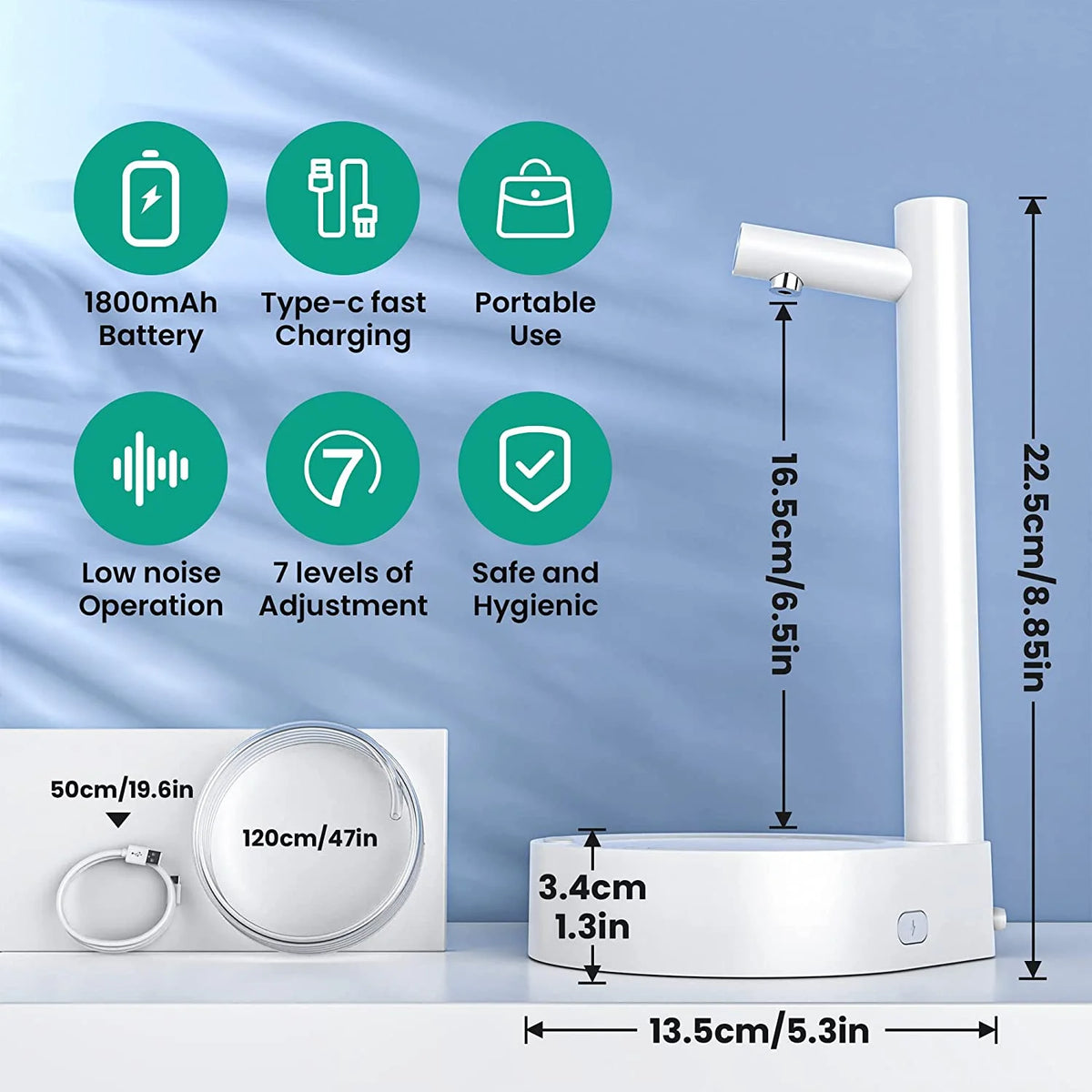 White Type-C Rechargeable Water Dispenser U899786