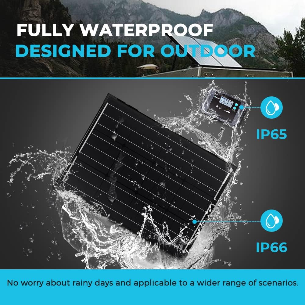 100 Watt 12 Volt Monocrystalline Foldable 2Pcs 50W Solar Panel Suitcase with Waterproof 20A Charger Controller O55050