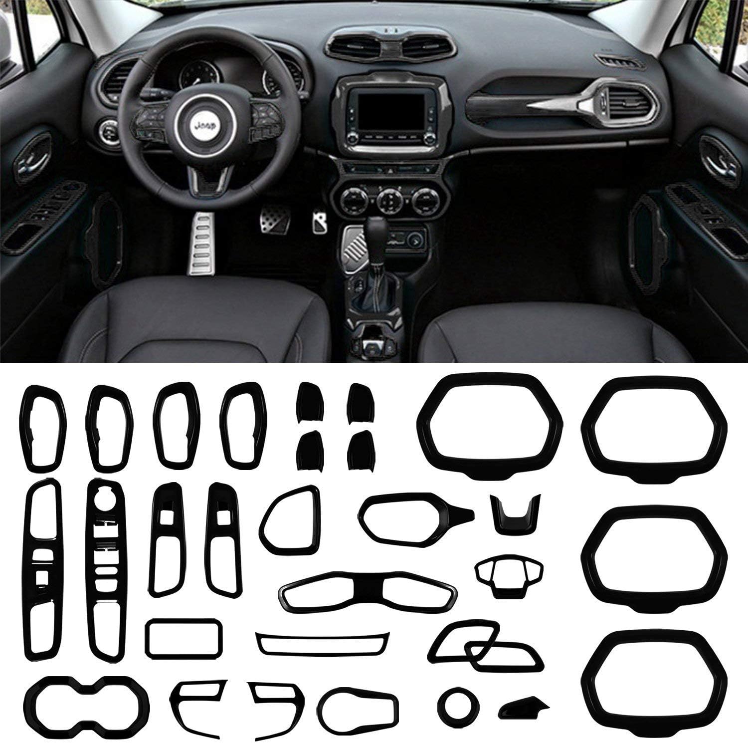 31 Pcs Car Interior Accessories Red Trim Cover X667215