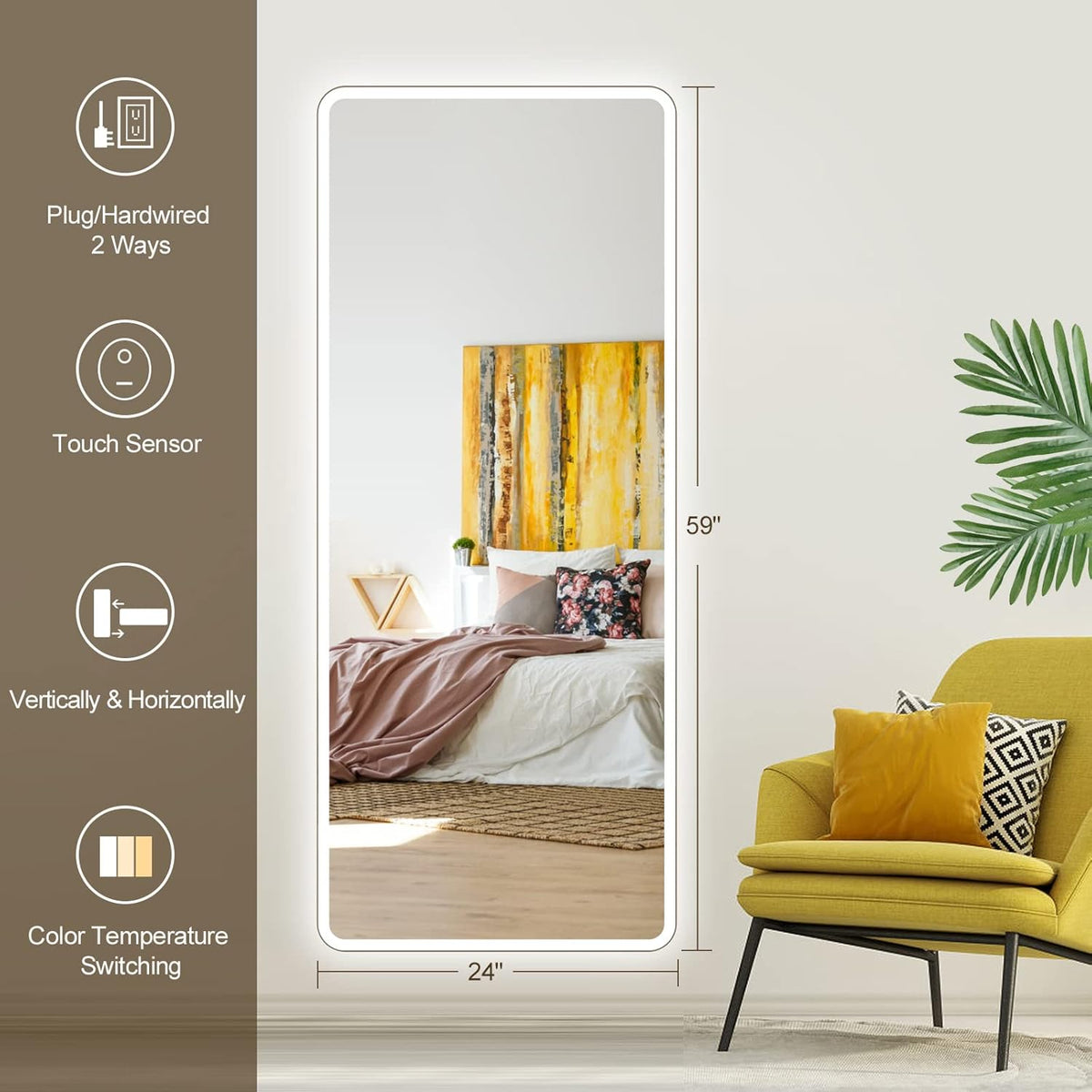 47x22 Full Length LED Wall Mounted Mirror F427836