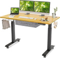 White Frame 55x24 Inches Electric Standing Desk with Drawers C591