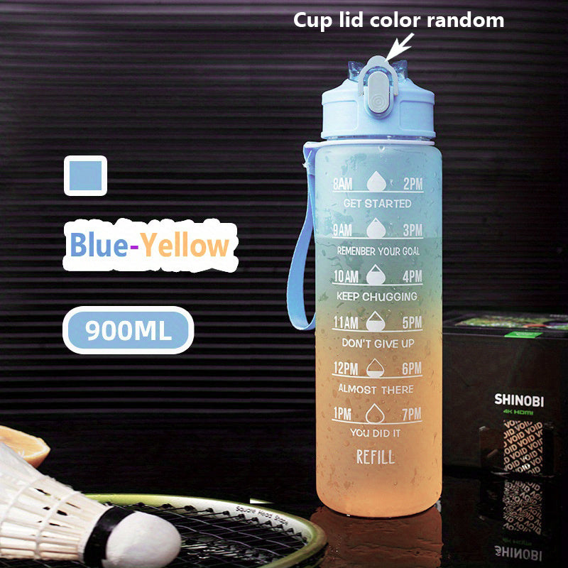 32oz Motivational Water Bottle with Straw & Time Marker C3759