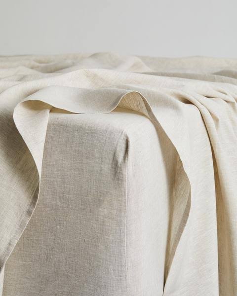 Queen 100% Flax Linen Fitted Sheet F826552