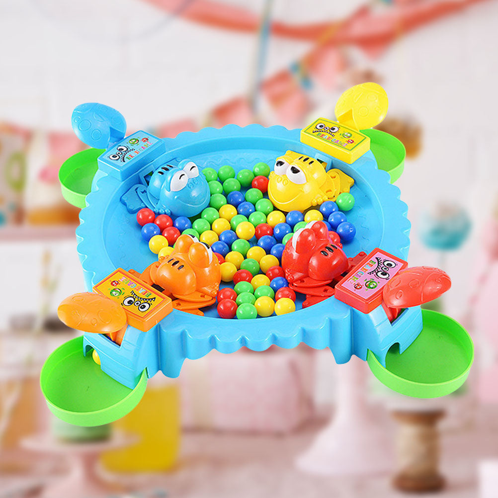 Hungry Game Creative Feeding Froggies Little Eat Beans Desktop Games Toys (4 Players, 24 Beans 478g, Random Color) T68406
