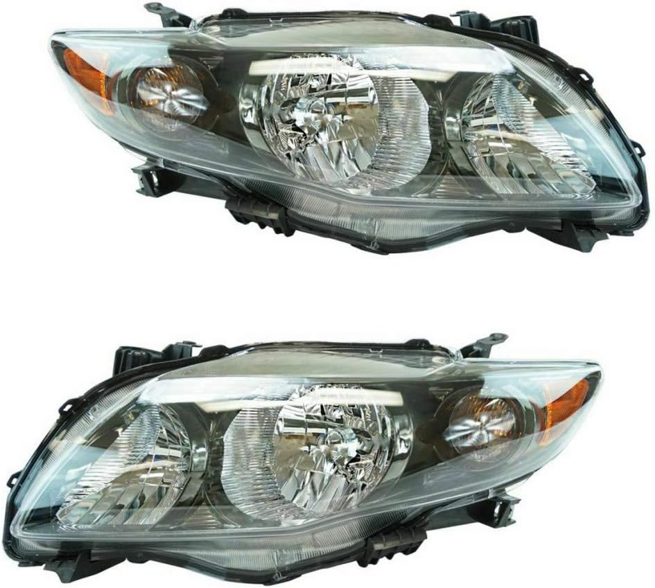 Headlight Assembly for 2009 2010 Toyota Corolla Driver and Passenger Side Q40565