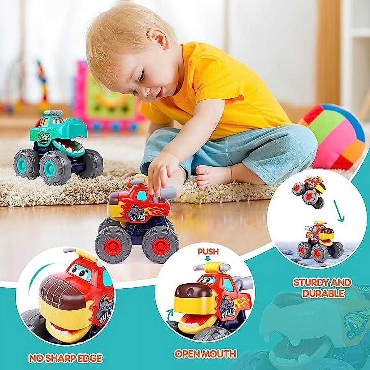 3 Pack Friction Powered Animal Toy Cars D44479