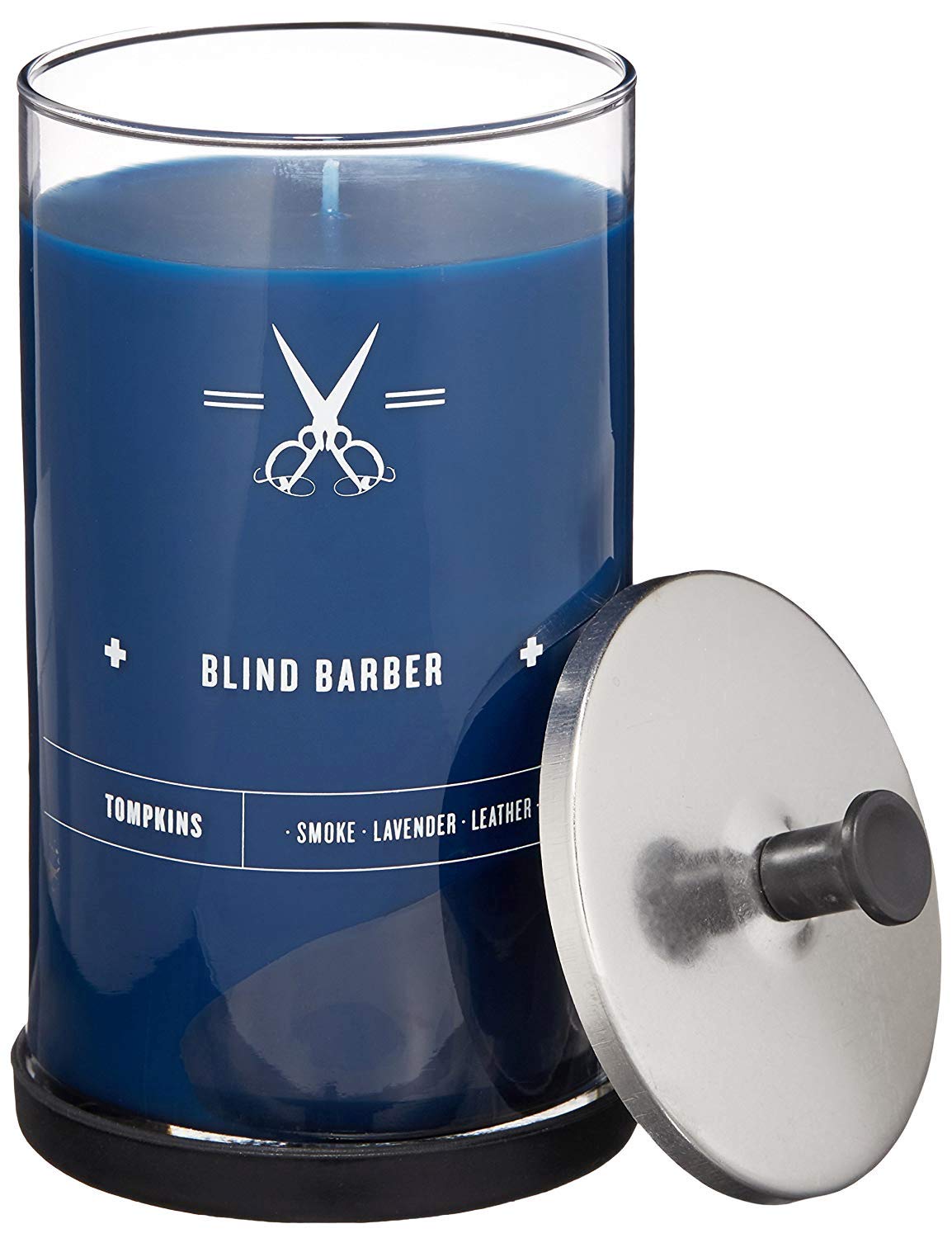 Scented Soy Wax Candle in Glass Jar with Leather, Smoke & Lavender K412802